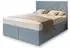Masseno Trani Boxspringbett 140x200cm mit Matratze, Topper & Bettkasten, Blau (INARI 72)