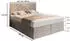 Masseno Trani Boxspringbett 140x200cm mit Matratze, Topper & Bettkasten, Blau (INARI 72)
