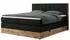 MKS Meble Bellissimo King Boxspringbett 200x200 Kunstleder Schwarz, Eiche-Rahmen, H3, Bettkasten