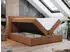 MKS Meble Gold-5 Boxspringbett 200x200cm LED Kopfteil Orange Struktur H4 (GOLD5)