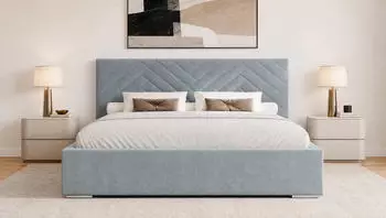 Marpur Aura Polsterbett mit Bettkasten und Lattenrost, 180x200cm, Hellgrau (Aura)