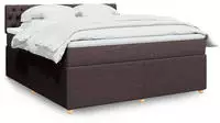 vidaXL Boxspringbett mit Matratze Dunkelbraun 180x200 cm Stoff