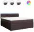 vidaXL Boxspringbett mit Matratze Stoff Dunkelbraun 180x200cm (3289845)
