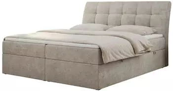 MKS Meble Diegos Boxspringbett 120x200cm mit Multipocket-Matratze H3, Topper, Bettkasten, Beige (Diegos)