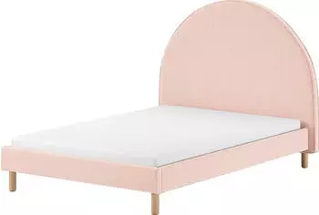 Vipack Moon Polsterbett Boucl&eacute; rosa, inkl. Rolllattenrost, 140x200cm