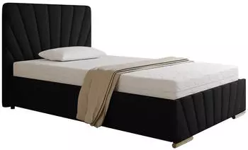 Panda M&ouml;bel RAY Polsterbett mit Bettkasten und Lattenrost, Einzelbett, Schwarz, 120x200cm (RAY)