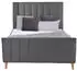 Homestyle4u Polsterbett 140x200cm mit Lattenrost, Samt, Grau (2010)