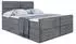 ALTDECOR Aura-Z King Boxspringbett 200x200cm H3/H4 Dunkelgrau Samt (800001356776)