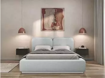 Selsey Comoves Polsterbett 160x200cm, Veloursbezug, hellgrau