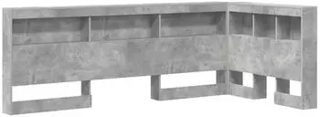 vidaXL Kopfteil mit Regal betongrau 100cm Holzwerkstoff (3335464)
