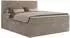 MKS Tiliano Boxspringbett 200x200cm, Cord hellbraun, mit Bettkasten (Tiliano)