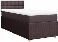 vidaXL Boxspringbett mit Matratze Dunkelbraun 100x200 cm Stoff