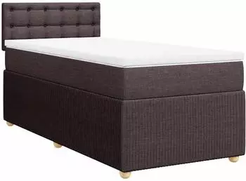 vidaXL Boxspringbett mit Matratze Stoff dunkelbraun 100x200cm (3287384)