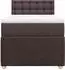 vidaXL Boxspringbett mit Matratze Stoff dunkelbraun 100x200cm (3287384)