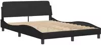 vidaXL Bettgestell Dover Schwarz 135x190 cm Kunstleder