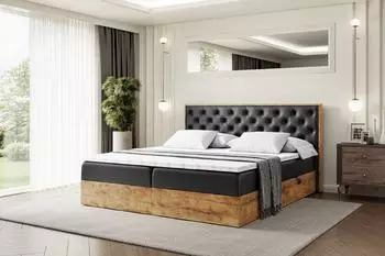 ALTDECOR Lolli3 Boxbett 140x200cm, Kunstleder, schwarz hochglanz (800000517635)