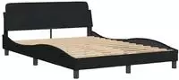 vidaXL Bettgestell Dover Schwarz 135x190 cm Stoff