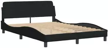 vidaXL Bettgestell Dover 135x190cm, Stoff, schwarz (373327)