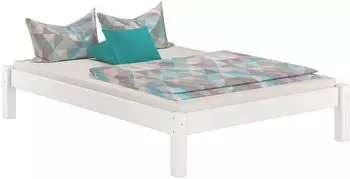 Erst-Holz Einzelbett Kiefer massiv, wei&szlig;, 120x200cm (V-60.35-12W)