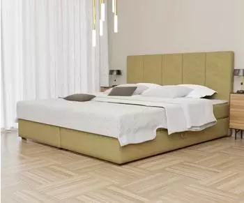 Fun Möbel ELICIO Boxspringbett 200x220cm, Stoff, senf, mit Bettkasten