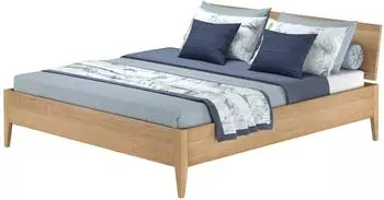 Erst-Holz Doppelbett metallfrei, Buchenholz, konische F&uuml;&szlig;e, 180x200cm (60.94-18)