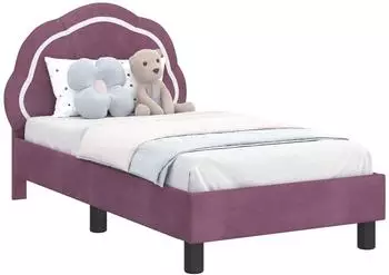 vidaXL Kinderbettgestell mit Kopfteil lila 70x140cm Samt (42010898)