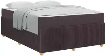 vidaXL Bettrahmen mit Matratze 160x200cm, dunkelbraun, Stoff (3398408)