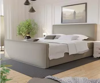 Fun Möbel CELES Boxspringbett 200x220cm, Stoff Brooklyn sand
