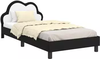 vidaXL Kinderbettgestell mit Kopfteil schwarz 90x190cm PU (42011184)