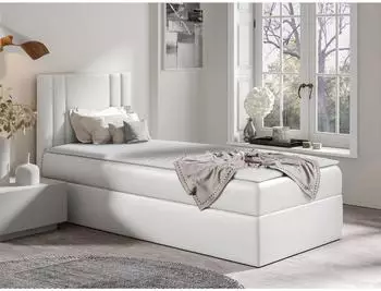 Mirjan24 Boxspringbett Carmen Mini Einzelbett mit Bettkasten und Topper, 80x200cm