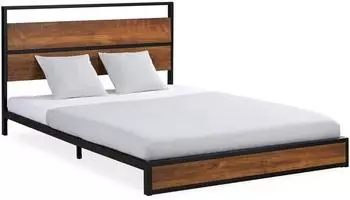 Homestyle4u Metallbett 140x200cm mit Lattenrost, schwarz (2511)