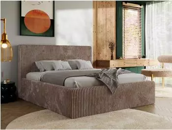 MKS Tiliano Classic Polsterbett mit Stauraum, Cord braun, 180x200cm (800001265527)