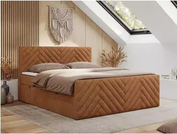 MKS Paris DUO Boxspringbett 120x200cm, orange, H4 (800000878822)
