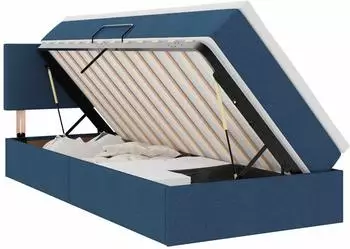 vidaXL Stauraumbett mit Matratze, blau, 90x190cm, Holzwerkstoff (3370418)