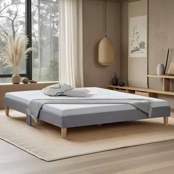 Homestyle4u Polsterbett 180x200cm grau mit Lattenrost (1981)