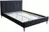 Homestyle4u Polsterbett 140x200cm mit Lattenrost, Stoff, schwarz (1728)