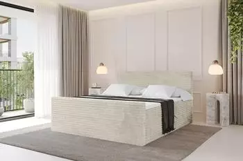 ALTDECOR TOLO-Z-v1 Boxspringbett 160x200cm Cord creme H3 (800001593207)