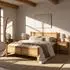Idimex CEFIRA Doppelbett 160x200cm Massivholz mit Rattangeflecht, Eiche (71009)
