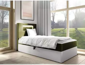 Mirjan24 Gold Junior 1 Boxspringbett 90x200, Bonellfederkern H3, LED-Beleuchtung