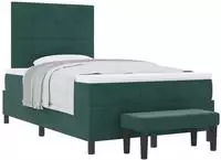 vidaXL Boxspringbett mit Kissen Dunkelgr&uuml;n 190 x 120 cm Samt