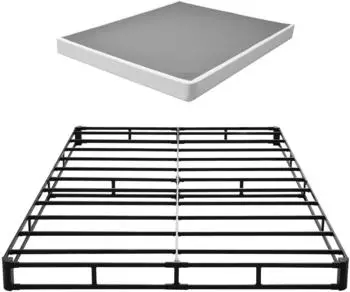 VEVOR Box Spring Bettgestell Queen-Size, Metallrahmen, Stoffbezug, 2010x1515x130mm (AY09)