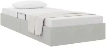 vidaXL Aufbewahrungsbett mit Matratze, Samt, hellgrau, 100x203cm (3370132)
