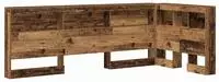 vidaXL Aufbewahrungskopfteil mit Regal Altholz 90 cm Holzwerkstoff