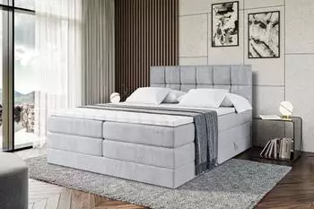 ALTDECOR RICAR King Boxspringbett mit Bettkasten, grau, 180x200cm (800000508204)