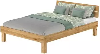 Erst-Holz Doppelbett 160x200 Eiche massiv ge&ouml;lt (V-60.88-16)