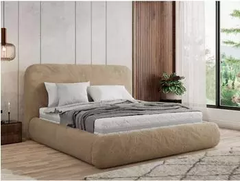 MKS Meble Benea Classic Polsterbett mit Bettkasten, Federleisten, beige, 200x200cm (800001299576)