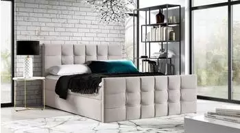Fun Möbel OVIEDO LUX Boxspringbett 180x220cm, Stoff Faro, beige