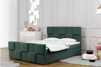 Fun Möbel MURILO Boxspringbett 160x220cm, Stoff Monolith, grün