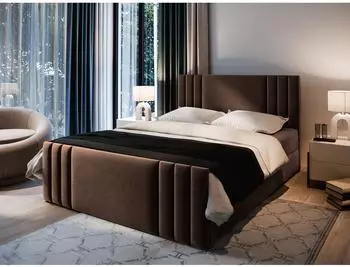 Masseno KANES Boxspringbett 160x200cm mit Bonell-Matratze und Topper, braun (KANES 160X200 CM CASABLANCA 08)