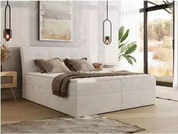 MKS Meble Dagos Boxspringbett mit Bettkasten, Chenille creme, 140x200cm (800001512842)
